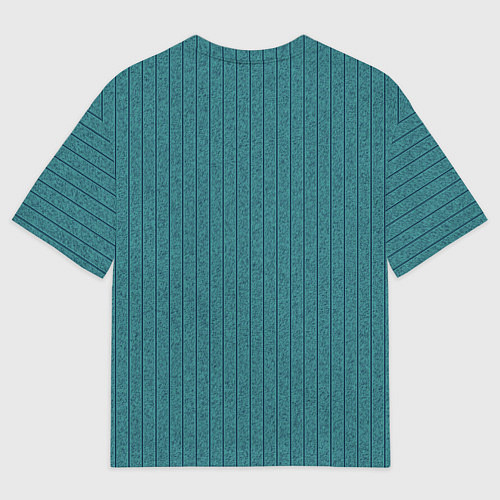 Мужская футболка оверсайз Затемнённый бирюзовый в полоску / 3D-принт – фото 2