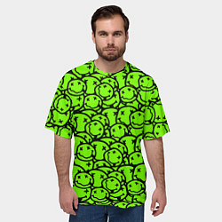 Футболка оверсайз мужская Nirvana токсичный смайл, цвет: 3D-принт — фото 2