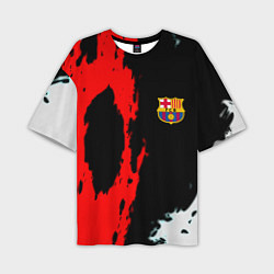 Мужская футболка оверсайз Barcelona fc краски спорт