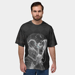 Футболка оверсайз мужская Инверсия девушки в шлеме, цвет: 3D-принт — фото 2