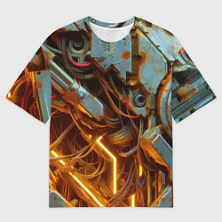 Футболка оверсайз мужская Cyber armor - ai art, цвет: 3D-принт