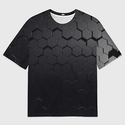 Мужская футболка оверсайз Камуфляж черных плит