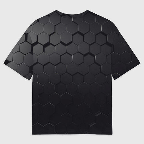 Мужская футболка оверсайз Камуфляж черных плит / 3D-принт – фото 2