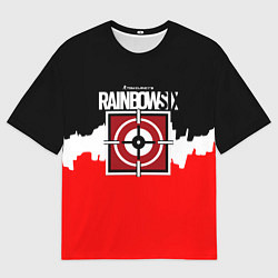 Мужская футболка оверсайз Rainbow six снайпер