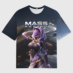Футболка оверсайз мужская Mass Effect ТалиЗора и космический корабль, цвет: 3D-принт