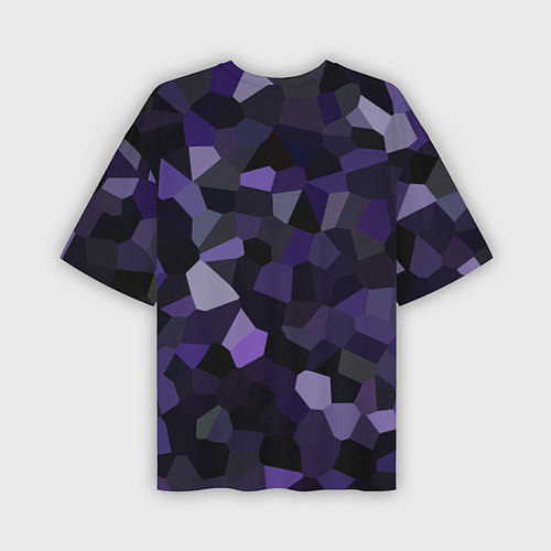 Мужская футболка оверсайз Кристаллизация темно-фиолетового / 3D-принт – фото 2