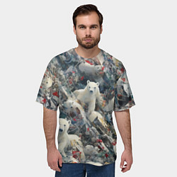 Футболка оверсайз мужская Найди всех медвежат - паттерн, цвет: 3D-принт — фото 2