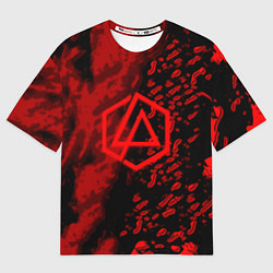 Футболка оверсайз мужская Linkin park red logo, цвет: 3D-принт