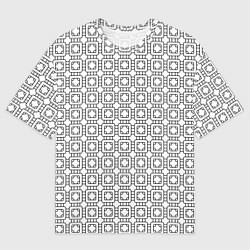 Футболка оверсайз мужская Черный геометрический узор на белом фоне, цвет: 3D-принт