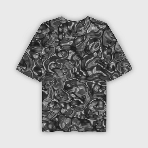 Мужская футболка оверсайз Черная жидкая масса / 3D-принт – фото 2