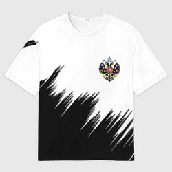 Мужская футболка оверсайз Герб РФ просто краски