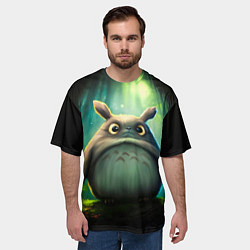 Футболка оверсайз мужская Тоторо в лесу от нейросети, цвет: 3D-принт — фото 2