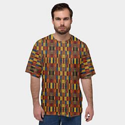 Футболка оверсайз мужская Африканский геометрический узор-паттерн, цвет: 3D-принт — фото 2