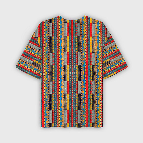 Мужская футболка оверсайз Африканские полоски / 3D-принт – фото 2
