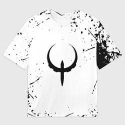 Мужская футболка оверсайз Квейк краски текстура гейм