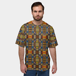 Футболка оверсайз мужская Абстрактные африканские совы, цвет: 3D-принт — фото 2