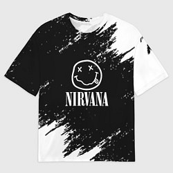Мужская футболка оверсайз Nirvana текустура краски
