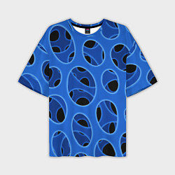 Мужская футболка оверсайз Синяя мембрана с перфорацией