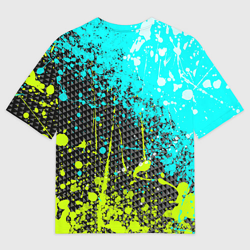 Мужская футболка оверсайз Брызги красок с геометрией / 3D-принт – фото 2
