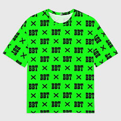 Мужская футболка оверсайз BBT logo green steel