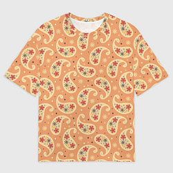 Мужская футболка оверсайз Цветочный пейсли