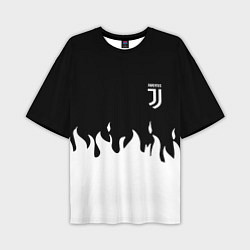 Футболка оверсайз мужская Juventus fire, цвет: 3D-принт