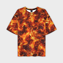 Мужская футболка оверсайз Текстура элементаля огня