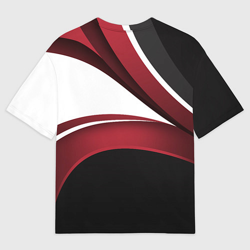 Мужская футболка оверсайз Униформа Россия - бордовая / 3D-принт – фото 2