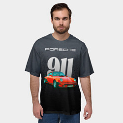 Футболка оверсайз мужская Porsche 911 немецкий спортивный автомобиль, цвет: 3D-принт — фото 2