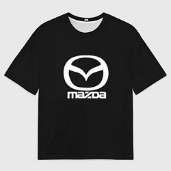 Мужская футболка оверсайз Mazda logo white