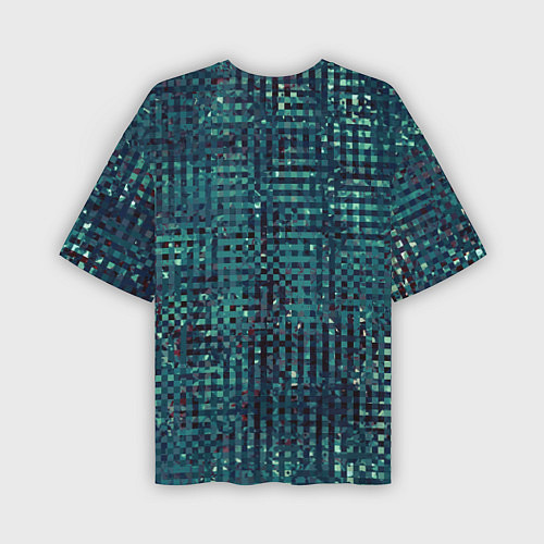 Мужская футболка оверсайз Сине-бирюзовый абстрактный / 3D-принт – фото 2