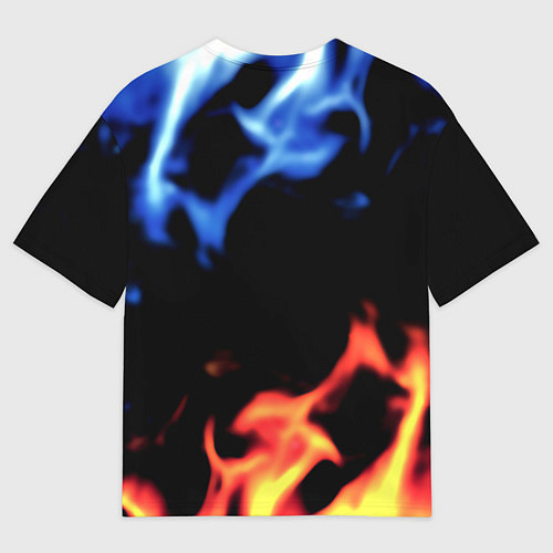 Мужская футболка оверсайз Borussia fire storm steel / 3D-принт – фото 2