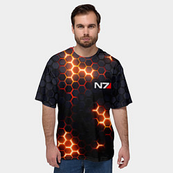 Футболка оверсайз мужская N7 mass effect logo, цвет: 3D-принт — фото 2