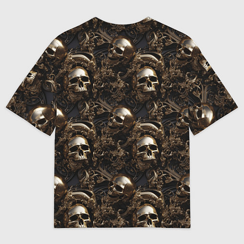 Мужская футболка оверсайз Черепа и узоры лакшери / 3D-принт – фото 2