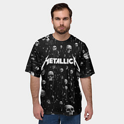 Футболка оверсайз мужская Metallica - rock, цвет: 3D-принт — фото 2