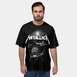 Футболка оверсайз мужская Metallica - rock group, цвет: 3D-принт — фото 2