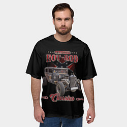 Футболка оверсайз мужская Классический хот-род в rat стиле, цвет: 3D-принт — фото 2