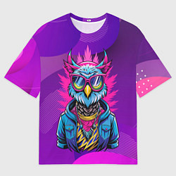 Футболка оверсайз мужская Стильная сова в одежде, цвет: 3D-принт
