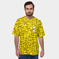 Футболка оверсайз мужская Прикольные жёлтые утята, цвет: 3D-принт — фото 2