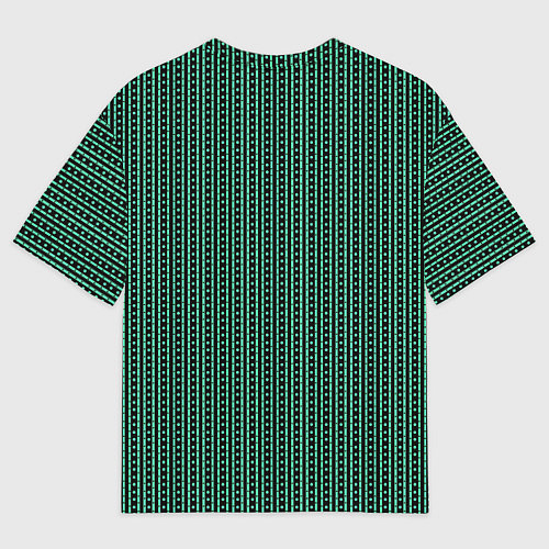 Мужская футболка оверсайз Чёрно-зелёный полосы в горошек / 3D-принт – фото 2