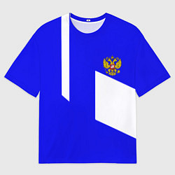Футболка оверсайз мужская Россия спортивный стиль, цвет: 3D-принт