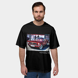 Футболка оверсайз мужская Ford Mustang кабриолет модель 1967 года, цвет: 3D-принт — фото 2
