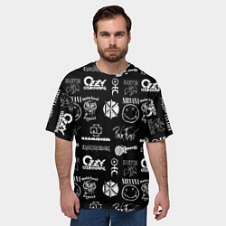 Футболка оверсайз мужская Rock band pattern, цвет: 3D-принт — фото 2