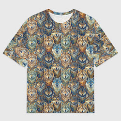 Мужская футболка оверсайз Волчий узор