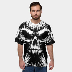 Футболка оверсайз мужская Монстр осьминог с черепом, цвет: 3D-принт — фото 2