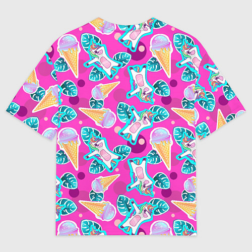 Мужская футболка оверсайз Единорог с мороженым - dab dance / 3D-принт – фото 2