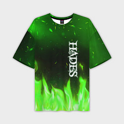 Футболка оверсайз мужская Logo Hades green hell fire, цвет: 3D-принт