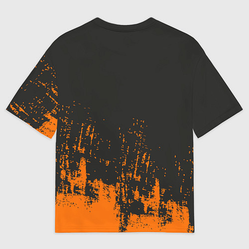 Мужская футболка оверсайз Скелет с тыквами / 3D-принт – фото 2