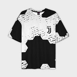 Футболка оверсайз мужская Juventus hexagon black sport, цвет: 3D-принт