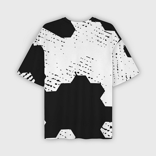 Мужская футболка оверсайз Juventus hexagon black sport / 3D-принт – фото 2